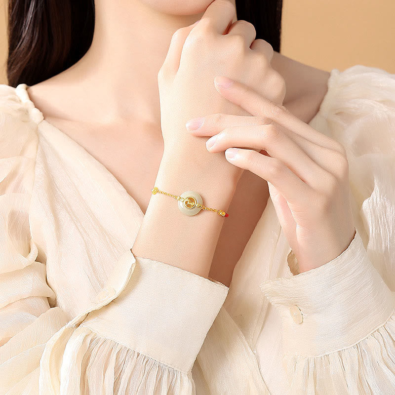 Collier pendentif porte-bonheur en argent sterling 925 et jade Hetian, orné d'une boucle de paix et symbolisant l'année du Cheval, représentant les Buddha Stones. - image 14