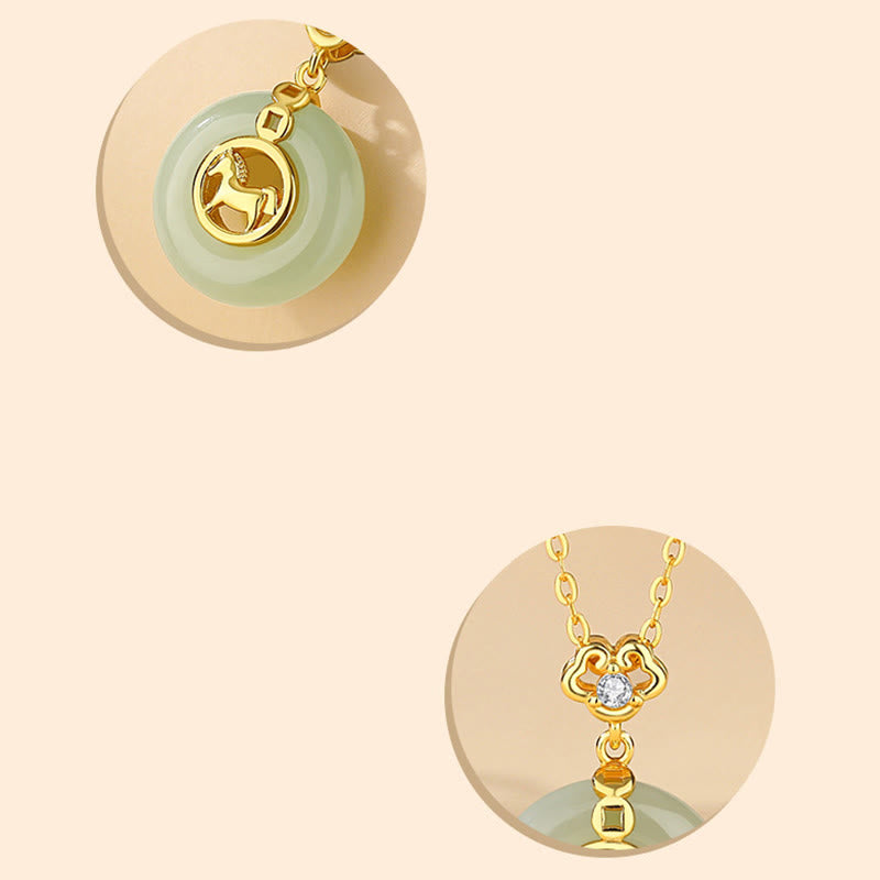 Bracelet en argent sterling 925 avec boucle de paix en jade Hetian et Buddha Stones , année du Cheval, cordon rouge - image 13