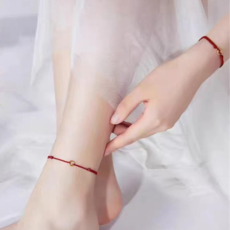 Bracelet de cheville ajustable en cordon tressé avec boucle de paix et Buddha Stones - image 15