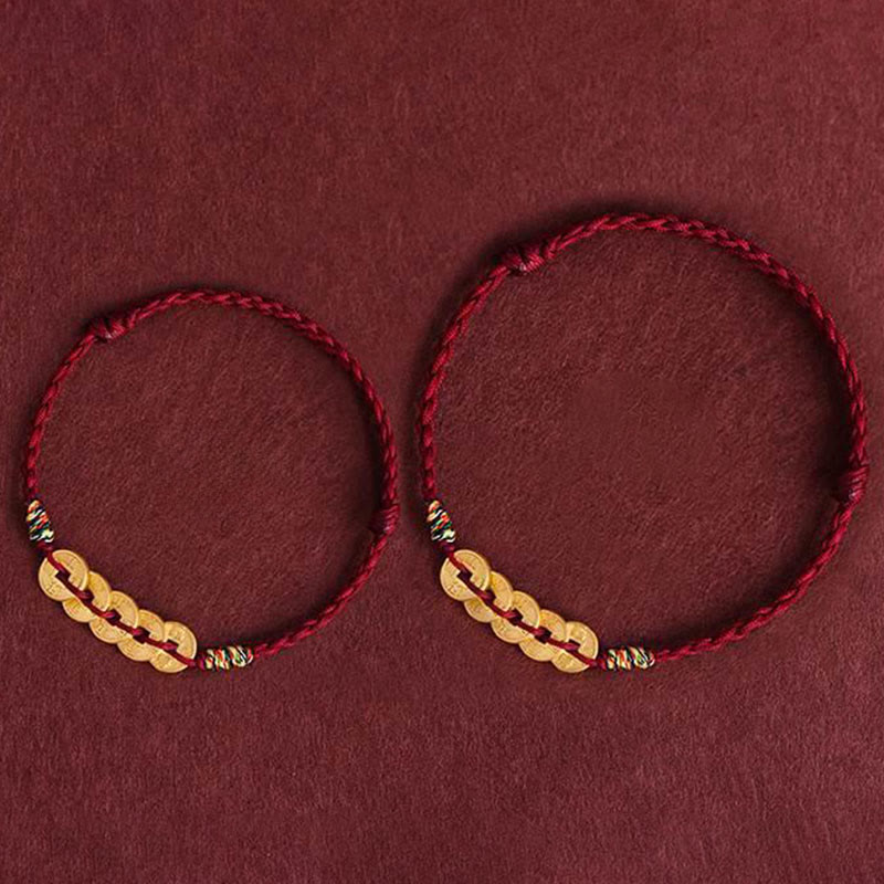 Bracelet de cheville de protection en corde tressée avec cinq pièces de cuivre et Buddha Stones - image 12