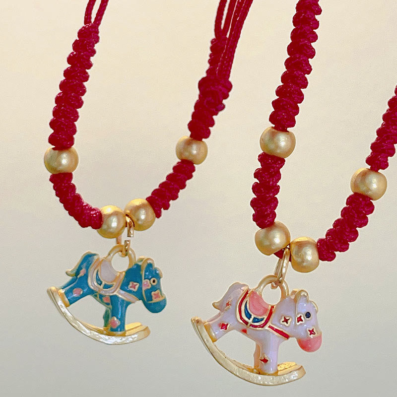 Bracelet porte-bonheur en cuivre et fil rouge, orné de Buddha Stones et du signe chinois du Cheval (Année du Cheval). - image 7