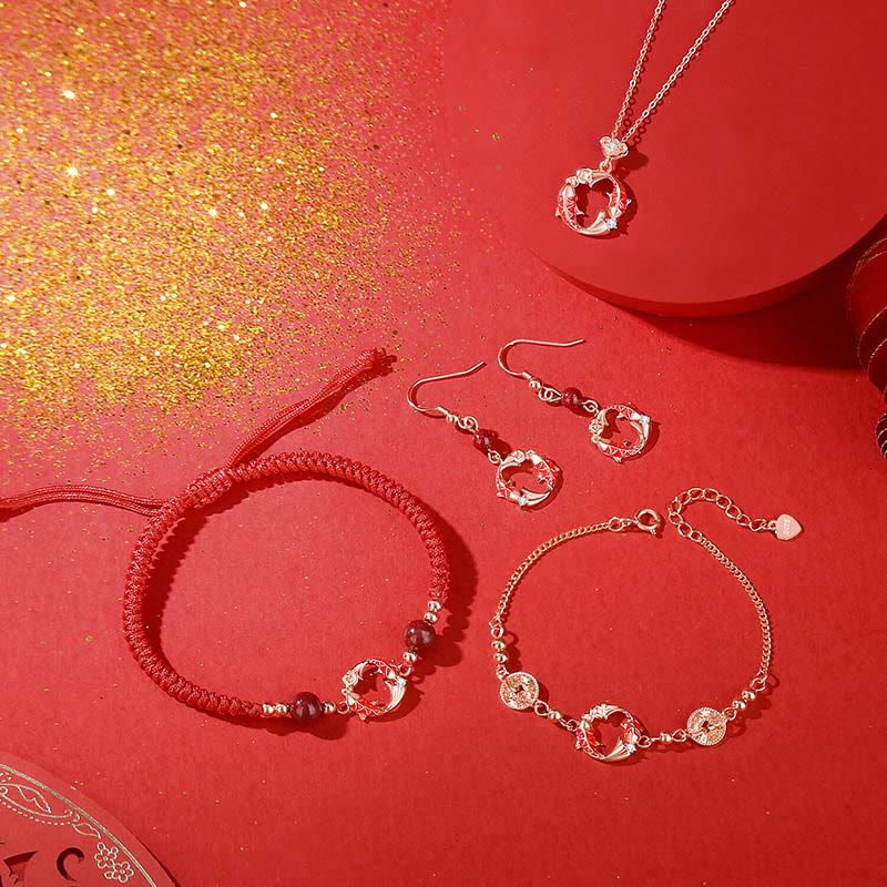 Bracelet en argent sterling 925 plaqué or 18 carats avec motif de carpe koï et cordon rouge cinabre, orné de Buddha Stones. - image 20