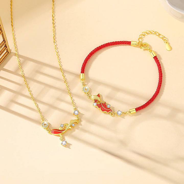 Bracelet de bénédiction en argent sterling 925 avec motif de carpe koï et cordon rouge, orné de Buddha Stones - image 10