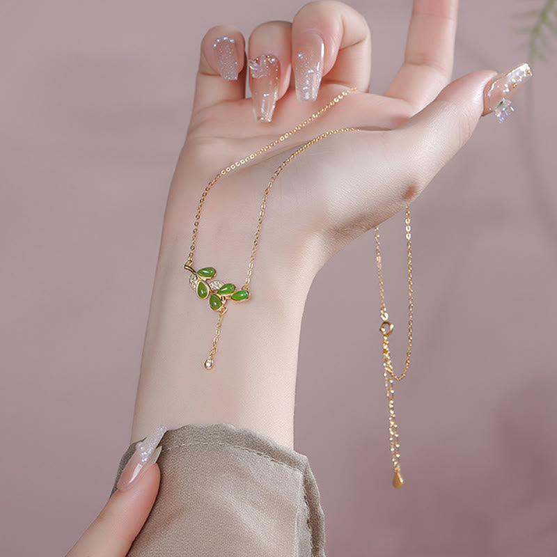 Boucles d'oreilles équilibre en argent sterling 925 et jaspe vert, motif feuille, avec Buddha Stones - image 18