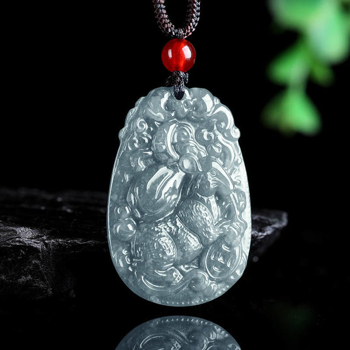 Collier pendentif en corde porte-bonheur en jade avec Buddha Stones et signe du zodiaque chinois, année du cheval - image 8