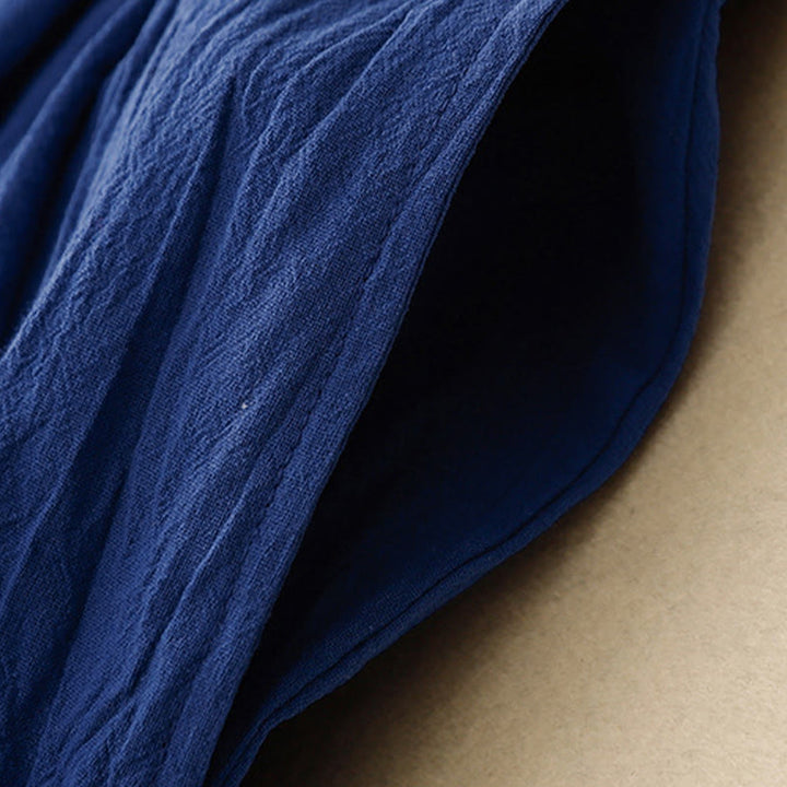 Pantalon harem femme Buddha Stones Commute, couleur unie, taille élastique, coton, longueur 7-8, avec poches - image 6