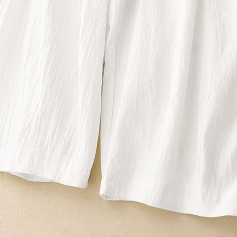 Pantalon harem femme Buddha Stones Commute, couleur unie, taille élastique, coton, longueur 7-8, avec poches - image 12