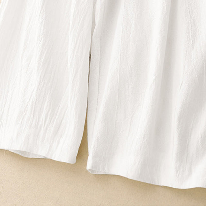 Pantalon harem femme Buddha Stones Commute, couleur unie, taille élastique, coton, longueur 7-8, avec poches - image 12