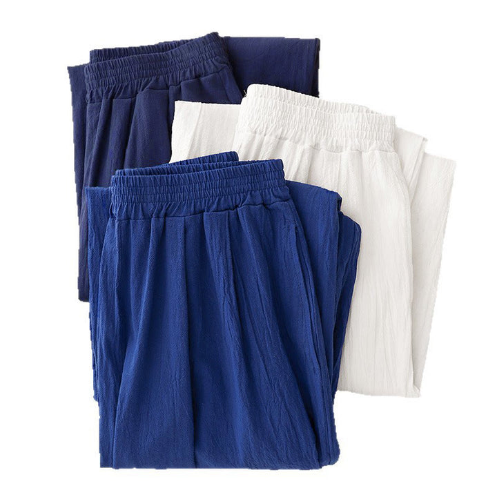 Pantalon harem femme Buddha Stones Commute, couleur unie, taille élastique, coton, longueur 7-8, avec poches - image 16