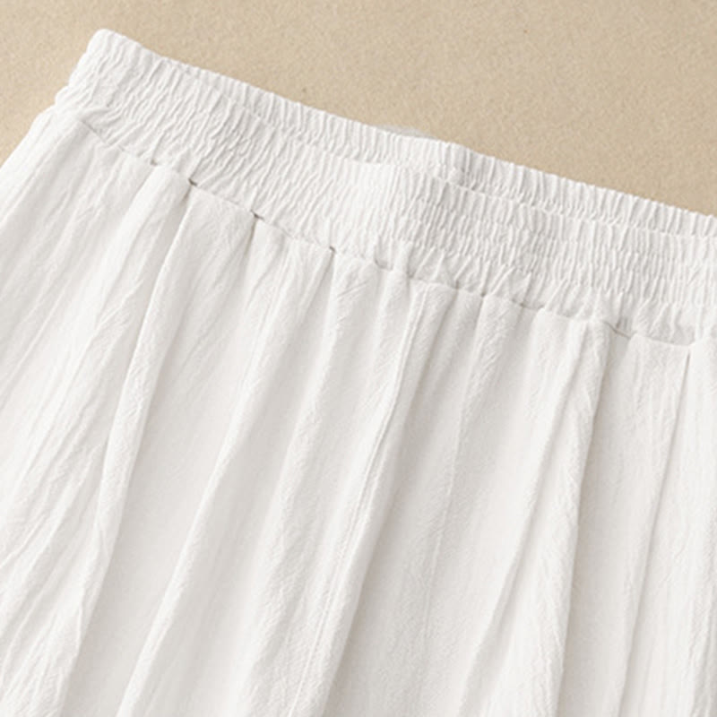 Pantalon harem femme Buddha Stones Commute, couleur unie, taille élastique, coton, longueur 7-8, avec poches - image 11