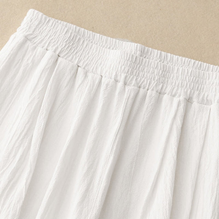 Pantalon harem femme Buddha Stones Commute, couleur unie, taille élastique, coton, longueur 7-8, avec poches - image 11