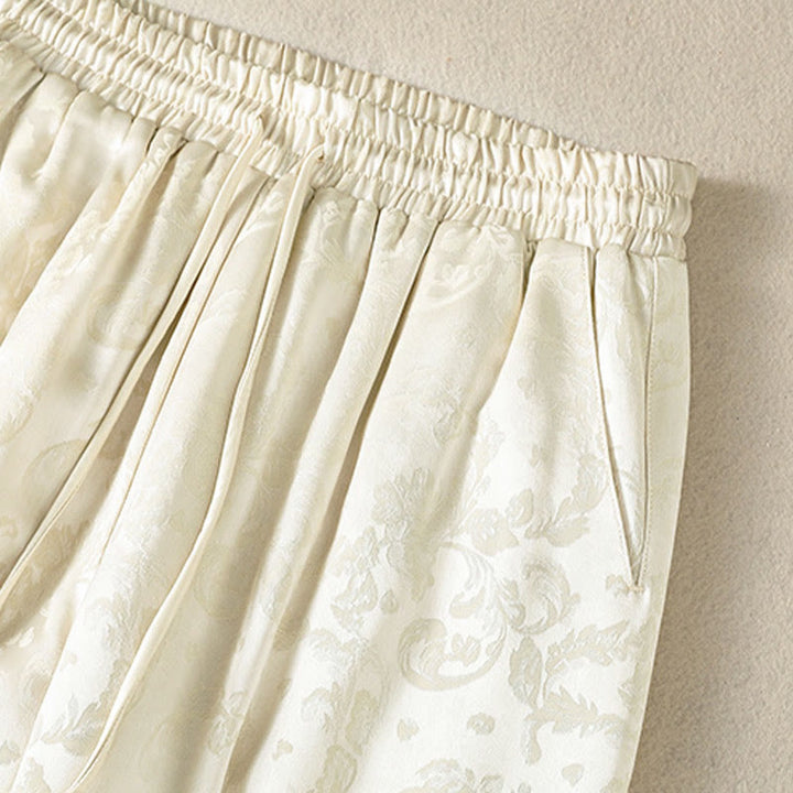 Pantalon thermique épais à taille haute et jambes larges pour femme, motif jacquard de Buddha Stones, avec poches - image 4