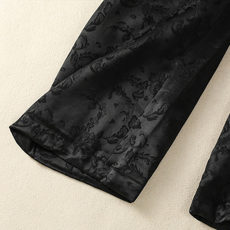 Pantalon thermique épais à taille haute et jambes larges pour femme, motif jacquard de Buddha Stones, avec poches - image 16