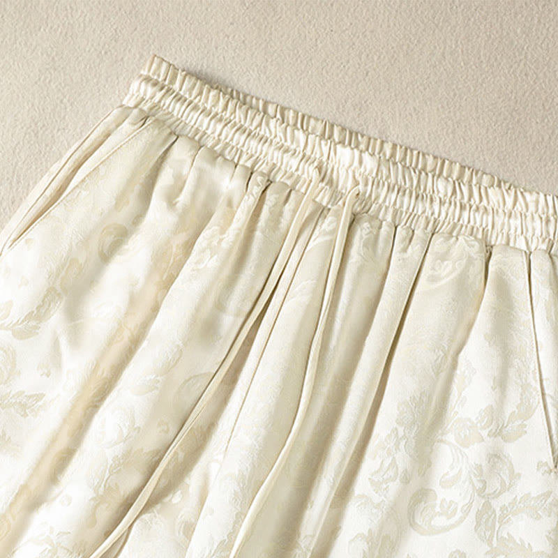 Pantalon thermique épais à taille haute et jambes larges pour femme, motif jacquard de Buddha Stones, avec poches - image 2