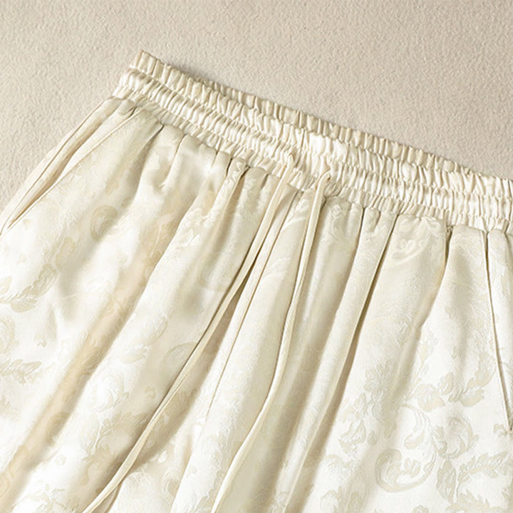 Pantalon thermique épais à taille haute et jambes larges pour femme, motif jacquard de Buddha Stones, avec poches - image 2