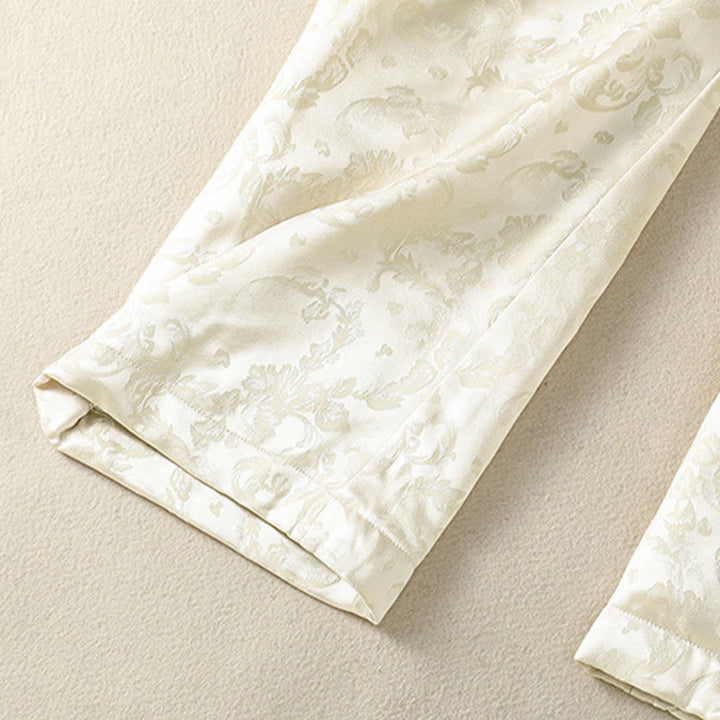 Pantalon thermique épais à taille haute et jambes larges pour femme, motif jacquard de Buddha Stones, avec poches - image 8