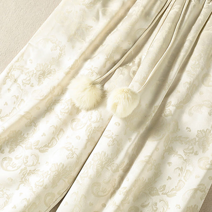 Pantalon thermique épais à taille haute et jambes larges pour femme, motif jacquard de Buddha Stones, avec poches - image 5