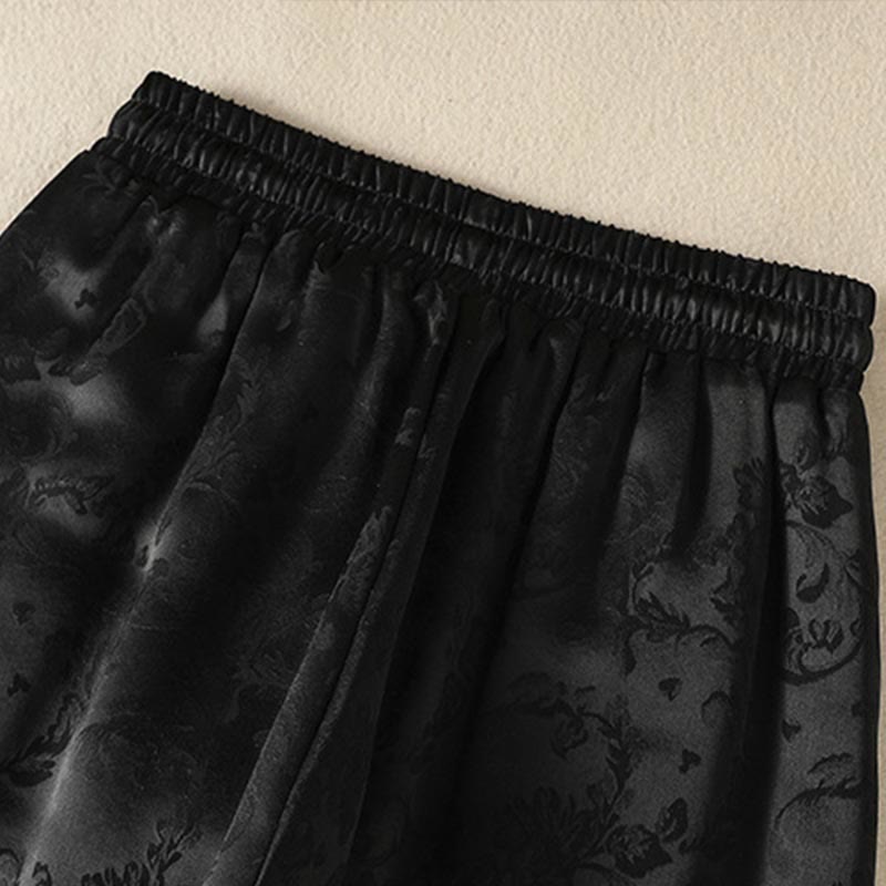 Pantalon thermique épais à taille haute et jambes larges pour femme, motif jacquard de Buddha Stones, avec poches - image 13