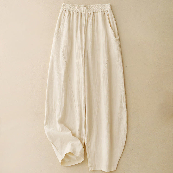 Pantalon large pour femme avec poches, motif patchwork uni couleur automne Buddha Stones - image 0