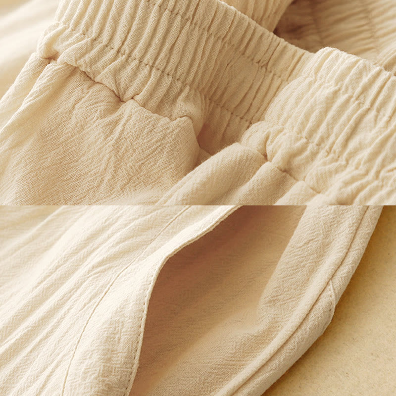 Pantalon large pour femme avec poches, motif patchwork uni couleur automne Buddha Stones - image 5