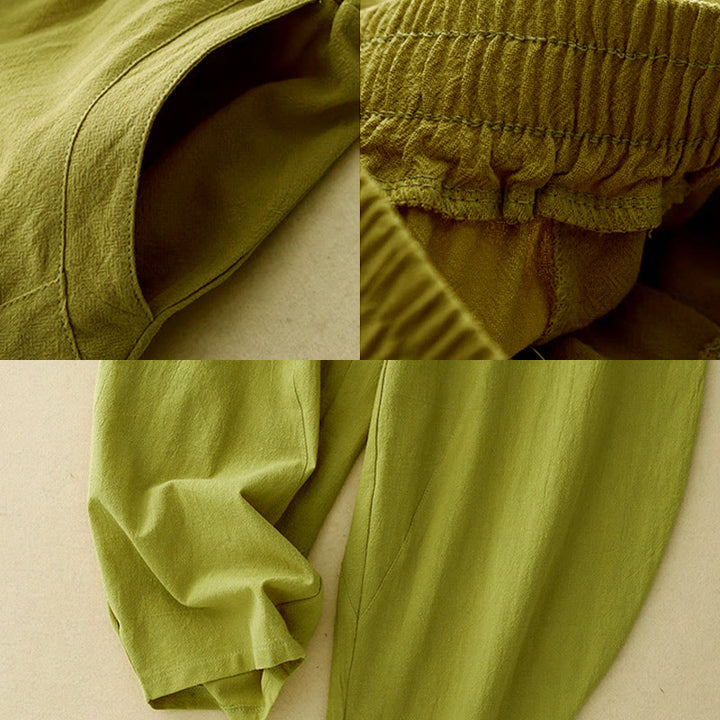 Pantalon large pour femme avec poches, motif patchwork uni couleur automne Buddha Stones - image 9