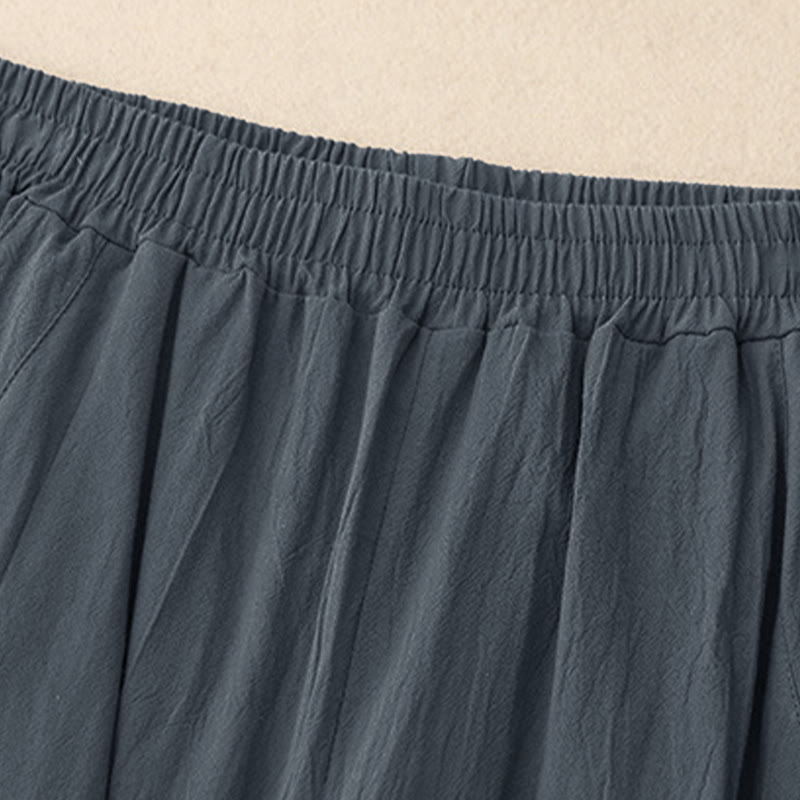 Pantalon large pour femme avec poches, motif patchwork uni couleur automne Buddha Stones - image 11