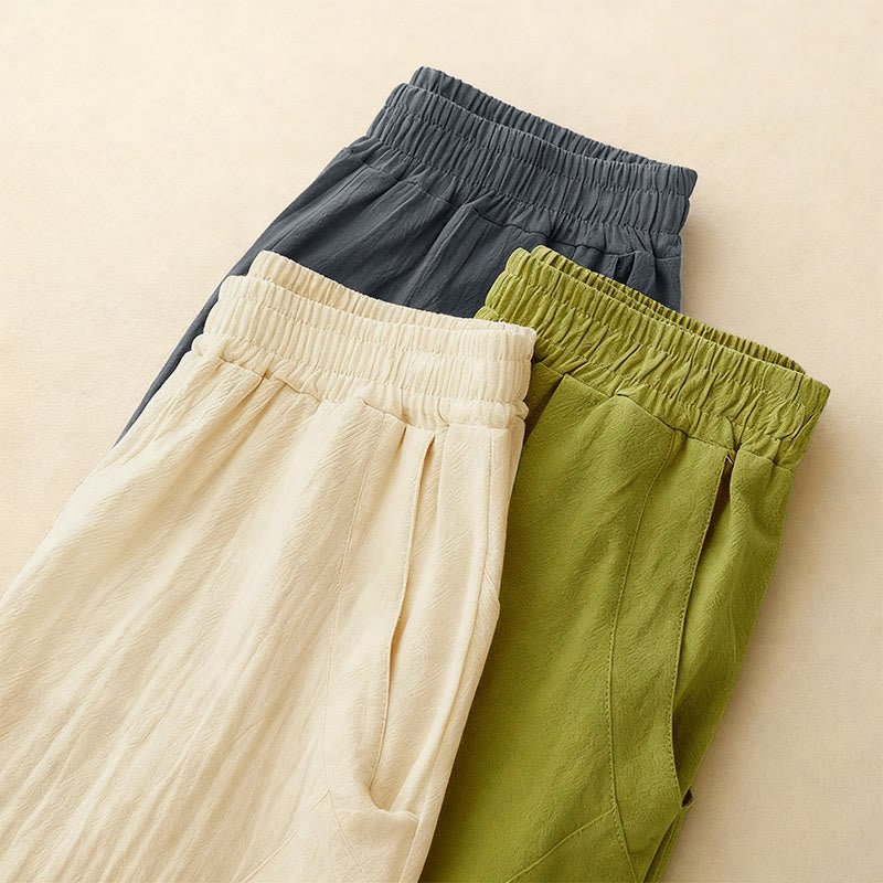 Pantalon large pour femme avec poches, motif patchwork uni couleur automne Buddha Stones - image 15