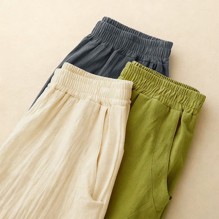 Pantalon large pour femme avec poches, motif patchwork uni couleur automne Buddha Stones - image 15