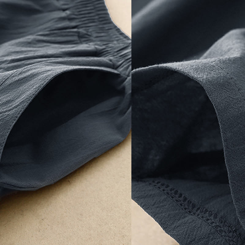 Pantalon large pour femme avec poches, motif patchwork uni couleur automne Buddha Stones - image 13