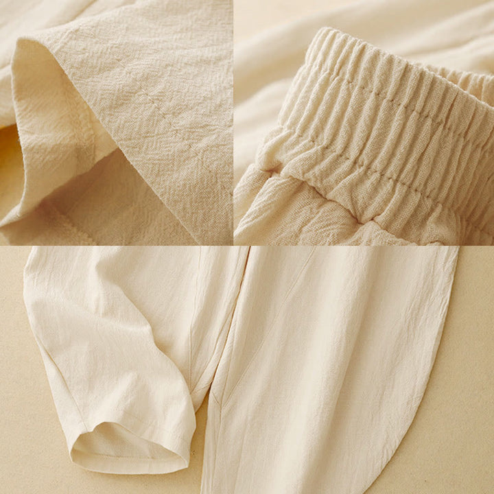 Pantalon large pour femme avec poches, motif patchwork uni couleur automne Buddha Stones - image 6