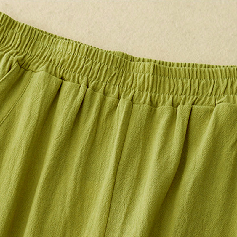 Pantalon large pour femme avec poches, motif patchwork uni couleur automne Buddha Stones - image 8