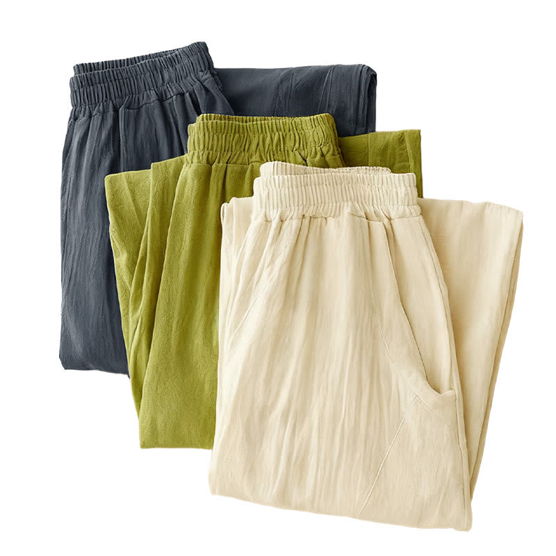 Pantalon large pour femme avec poches, motif patchwork uni couleur automne Buddha Stones - image 16