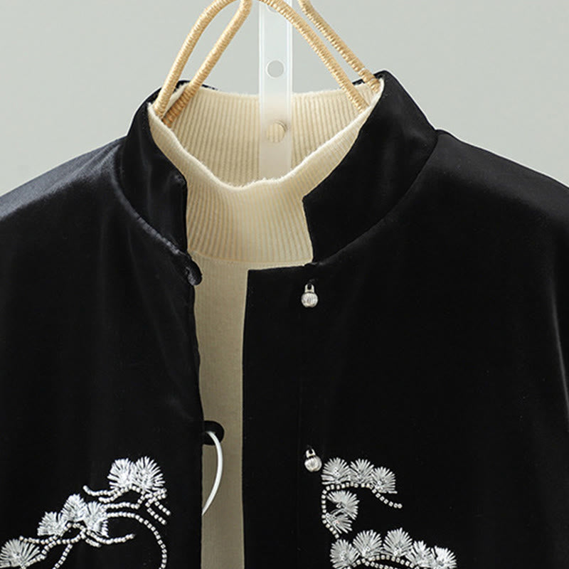 Gilet sans manches pour femme avec motif de broderie de fleurs blanches et de Buddha Stones - image 2