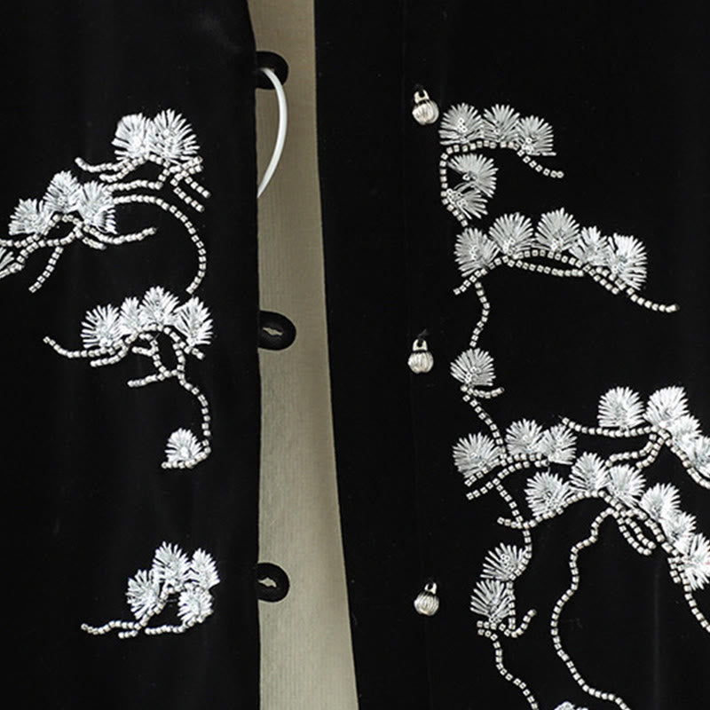 Gilet sans manches pour femme avec motif de broderie de fleurs blanches et de Buddha Stones - image 7