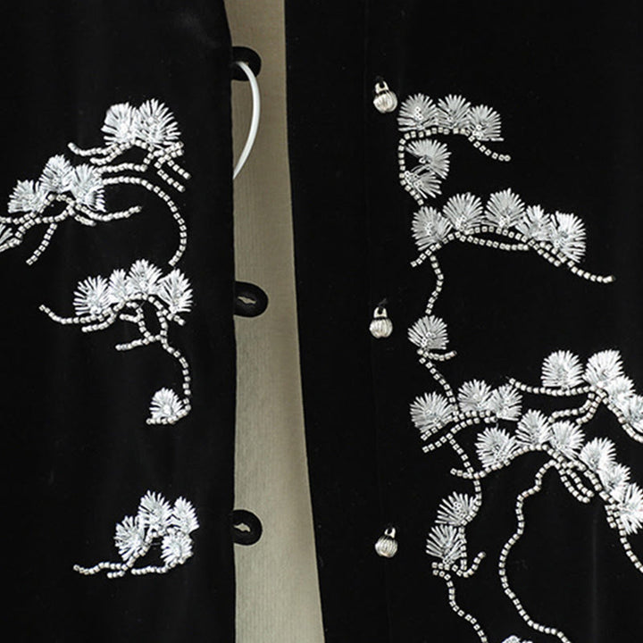 Gilet sans manches pour femme avec motif de broderie de fleurs blanches et de Buddha Stones - image 7