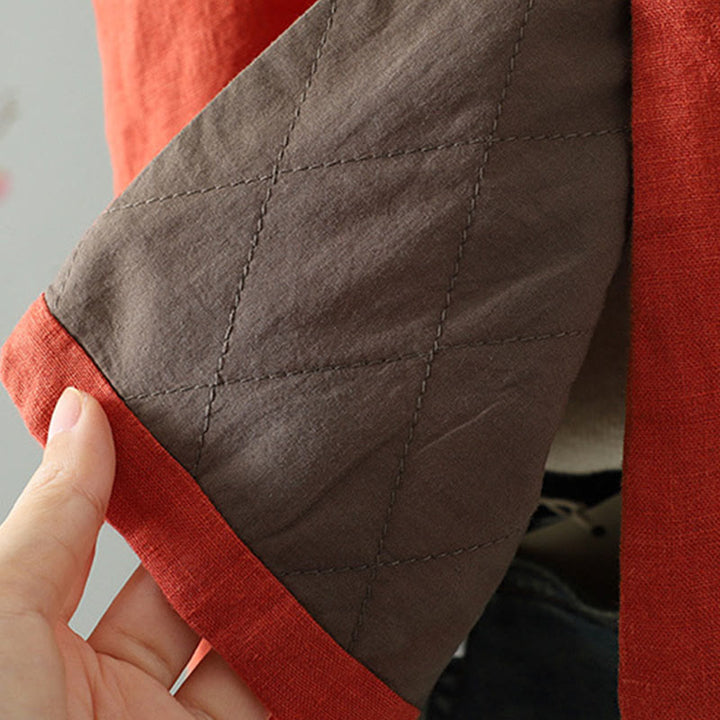 Gilet sans manches pour femme, motif fleurs et Buddha Stones , col en V, fermeture à brandebourgs - image 7