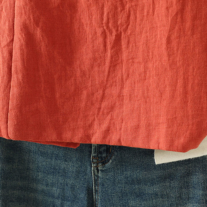 Gilet sans manches pour femme, motif fleurs et Buddha Stones , col en V, fermeture à brandebourgs - image 11