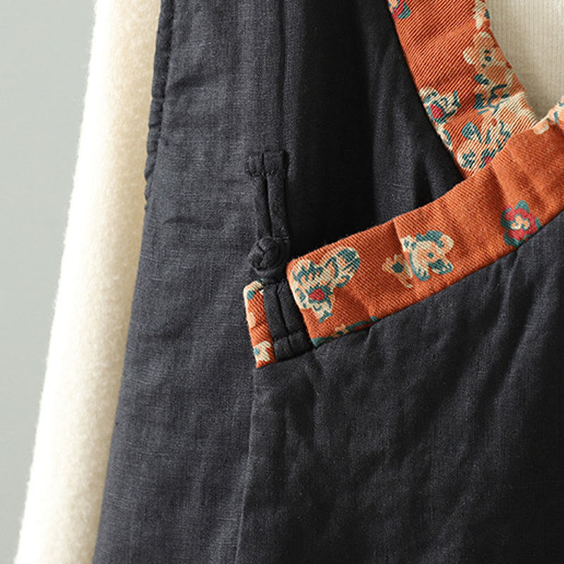 Gilet sans manches pour femme, motif fleurs et Buddha Stones , col en V, fermeture à brandebourgs - image 16