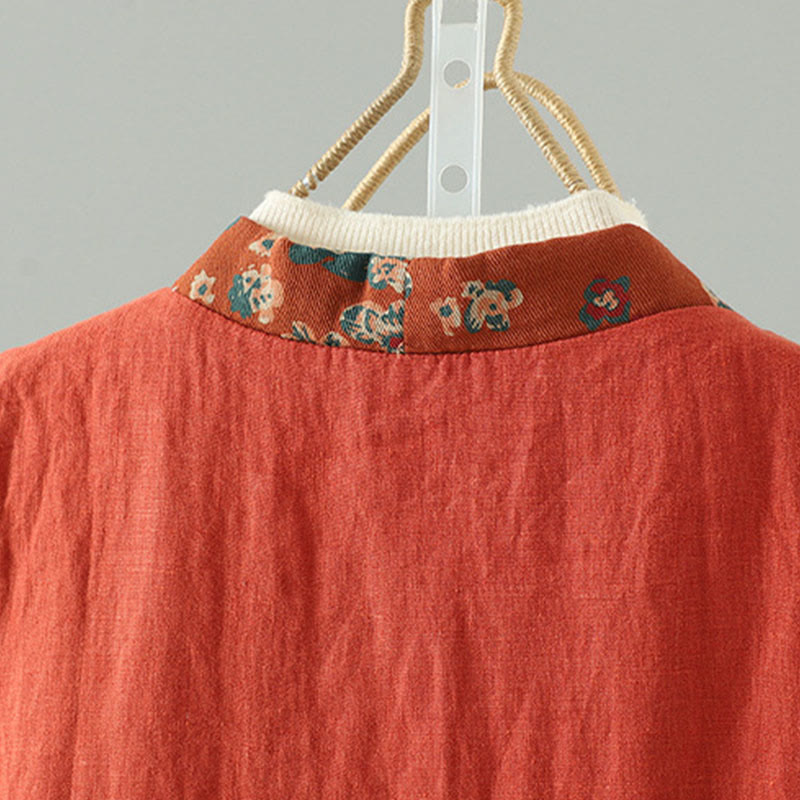 Gilet sans manches pour femme, motif fleurs et Buddha Stones , col en V, fermeture à brandebourgs - image 4