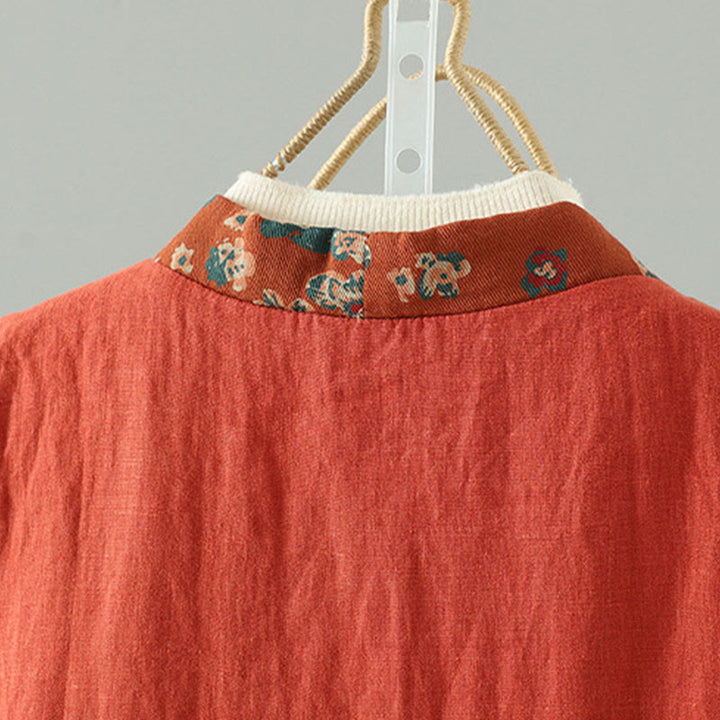 Gilet sans manches pour femme, motif fleurs et Buddha Stones , col en V, fermeture à brandebourgs - image 4