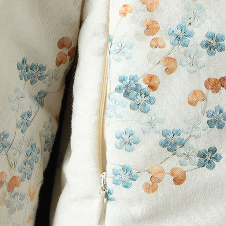 Veste thermique à manches longues pour femme Buddha Stones, motif fleur bleue et boutons grenouille. - image 6