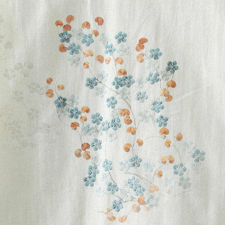 Veste thermique à manches longues pour femme Buddha Stones, motif fleur bleue et boutons grenouille. - image 9