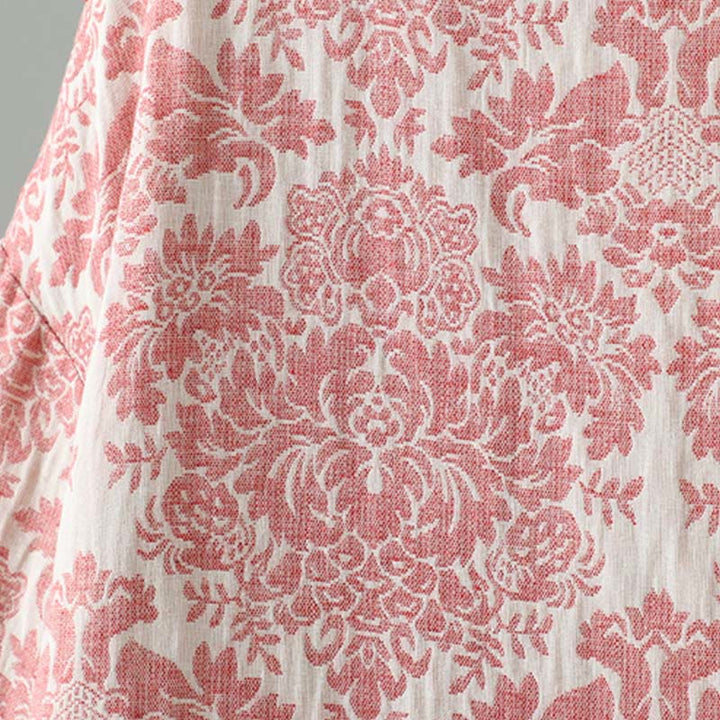 Veste thermique à manches longues pour femme Buddha Stones, ornée de pivoines, avec boutons grenouille et poches. - image 8