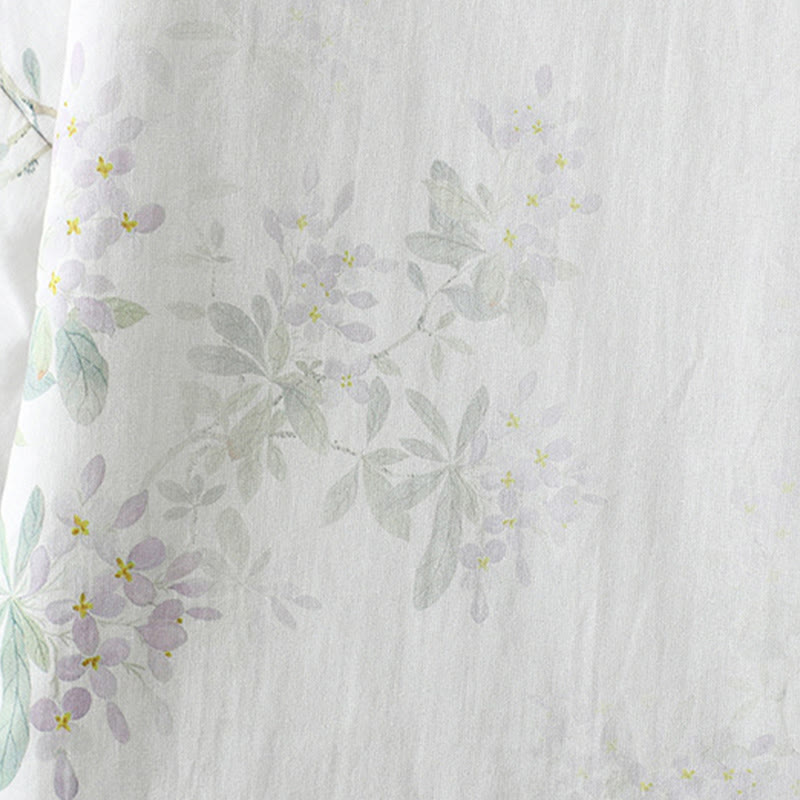 Veste thermique à manches longues pour femme Buddha Stones, motif fleurs et feuilles violettes, fermeture à boutons grenouille - image 8