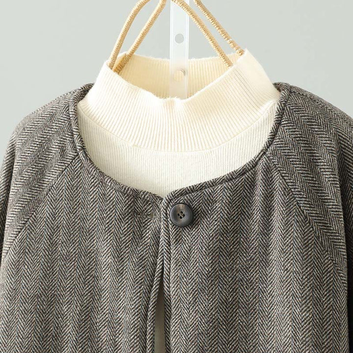 Veste thermique à manches longues pour femme Buddha Stones, avec boutons marron et poches - image 2