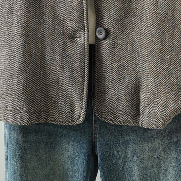 Veste thermique à manches longues pour femme Buddha Stones, avec boutons marron et poches - image 8