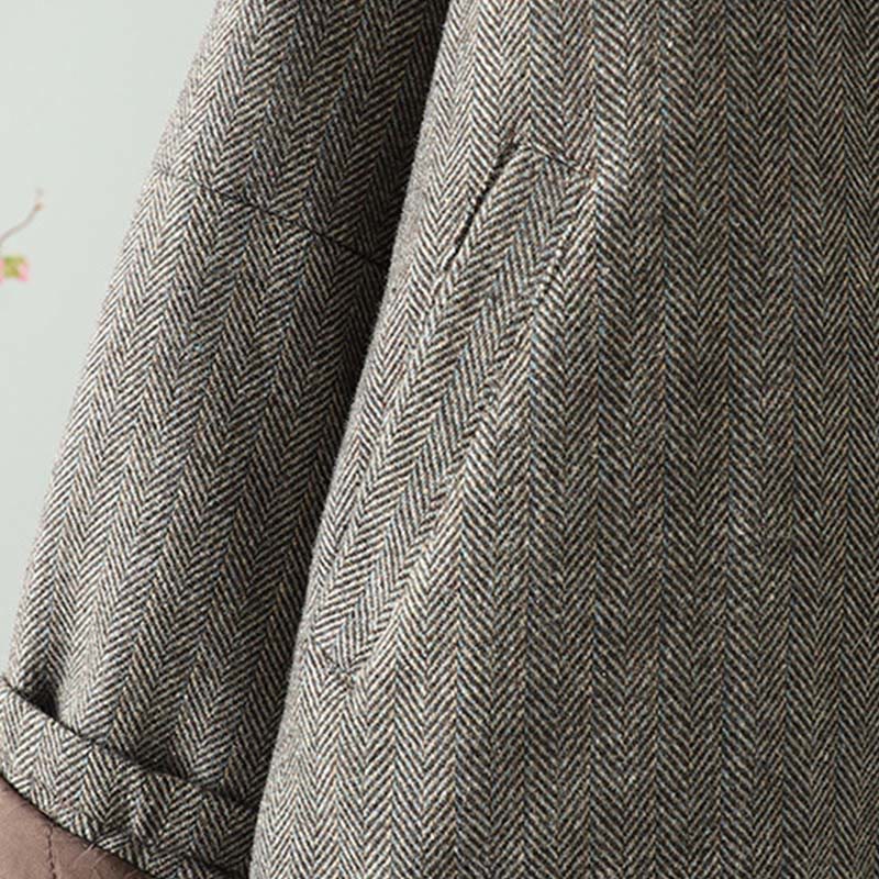 Veste thermique à manches longues pour femme Buddha Stones, avec boutons marron et poches - image 5