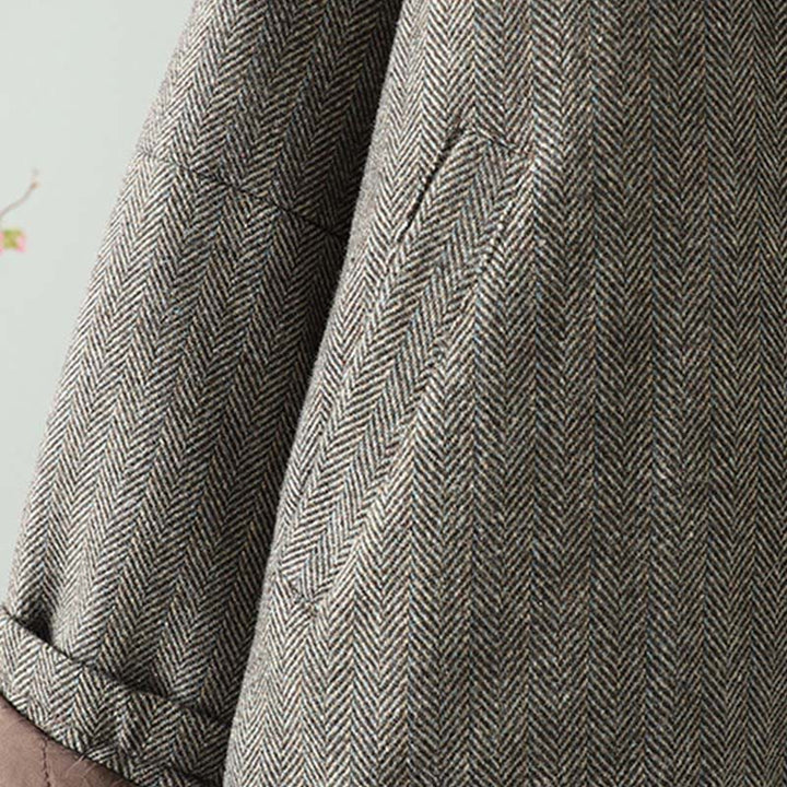 Veste thermique à manches longues pour femme Buddha Stones, avec boutons marron et poches - image 5