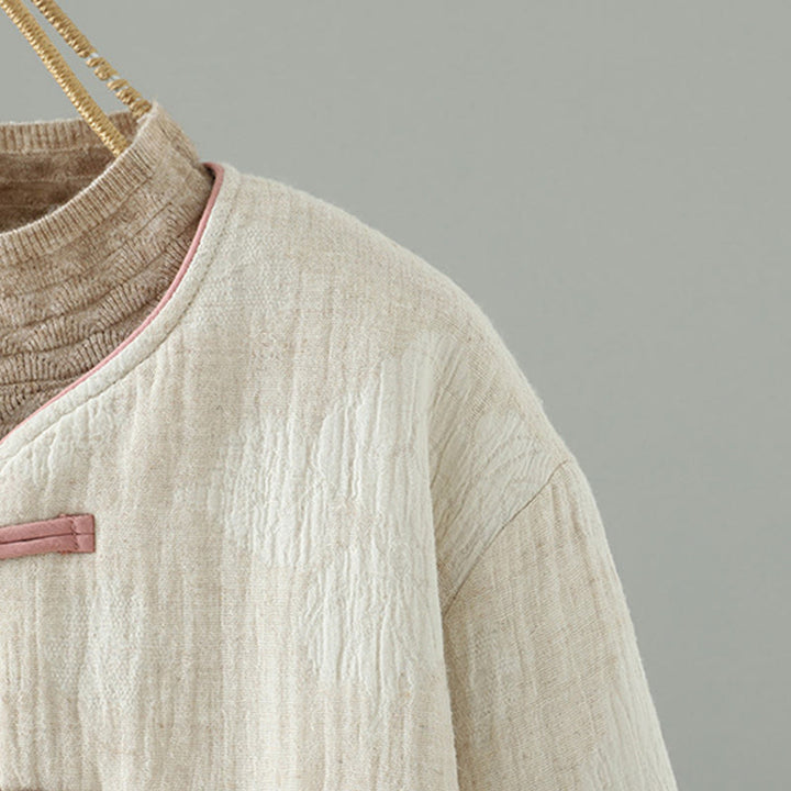 Veste thermique beige à manches longues et poches pour femme Buddha Stones - image 3