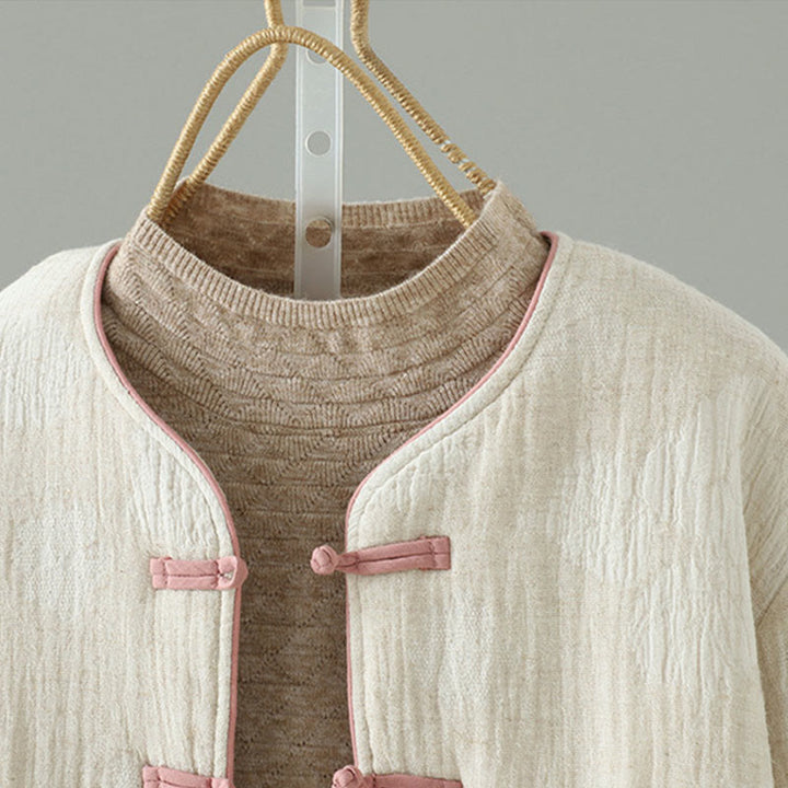 Veste thermique beige à manches longues et poches pour femme Buddha Stones - image 2